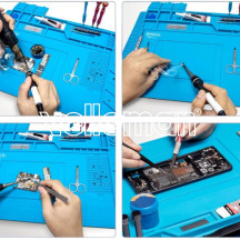 Tapis de réparation/assemblage en silicone haute température avec compartiments - 450 x 300 mm