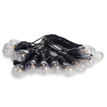Solar LED - 15 m - 15 lampes blanc chaud - càble noir