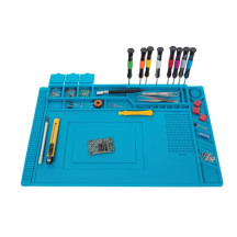 Tapis de réparation/assemblage en silicone haute température avec compartiments - 450 x 300 mm