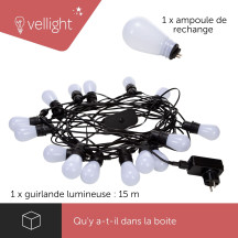 TUYA LED - 15 m - 15 lampes blanches - càble noir - smart