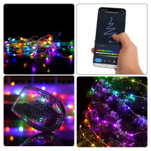 TUYA LED - 7.5 m - 75 lampes multicolore - càble transparant - smart