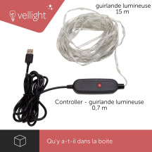 TUYA LED - 7.5 m - 75 lampes multicolore - càble transparant - smart