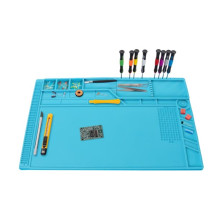 Tapis de réparation/assemblage en silicone haute température avec compartiments - 550 x 350 mm