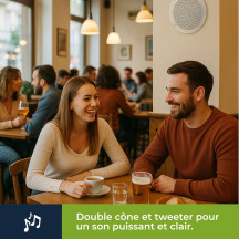 JEU DE 2 HAUT-PARLEURS CONIQUES 5" AVEC GRILLES & RÉSISTANT À L'EAU 80W / 8 OHM (1 PAIRE)