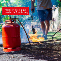 Désherbeur à gaz, tuyau de 5 m, régulateur 2,5 bar