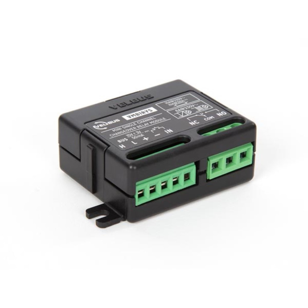 module relais miniature à 1 canal avec contact inverseur (pour fonctionnement Velbus et autonome)