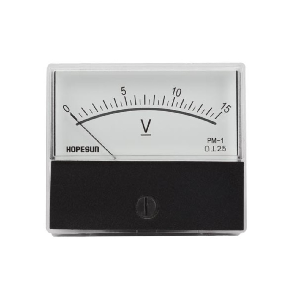 Voltmètre analogue de tableau 15V CC / 70 x 60mm