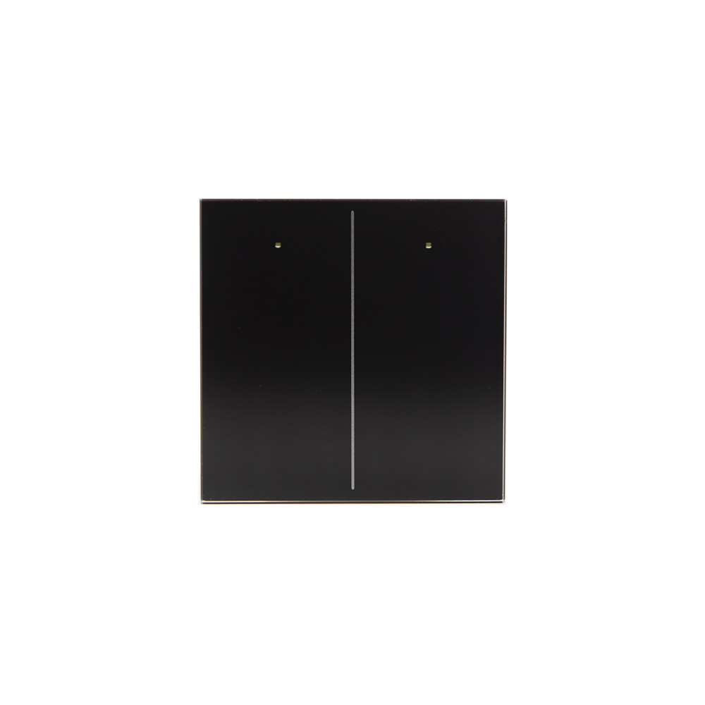 Module de commande en verre avec 2 touches tactiles (version noire)