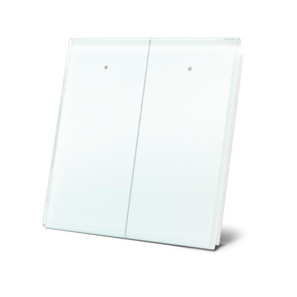 module de commande en finition verre avec touches tactiles doubles, blanc