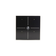 Module de commande en verre avec 4 touches tactiles et détecteur de mouvement et de crépuscule intégré (version noire)