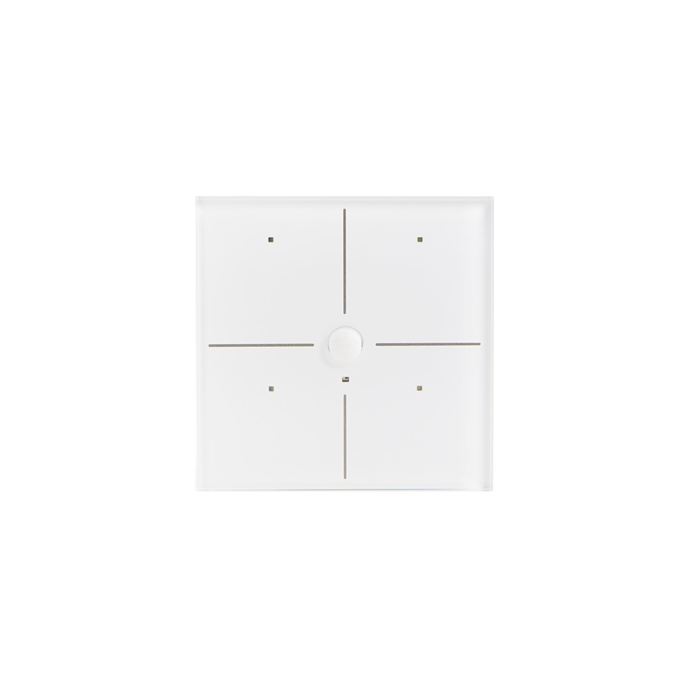 Module de commande en verre avec 4 touches tactiles et détecteur de mouvement et de crépuscule intégré (version blanche)