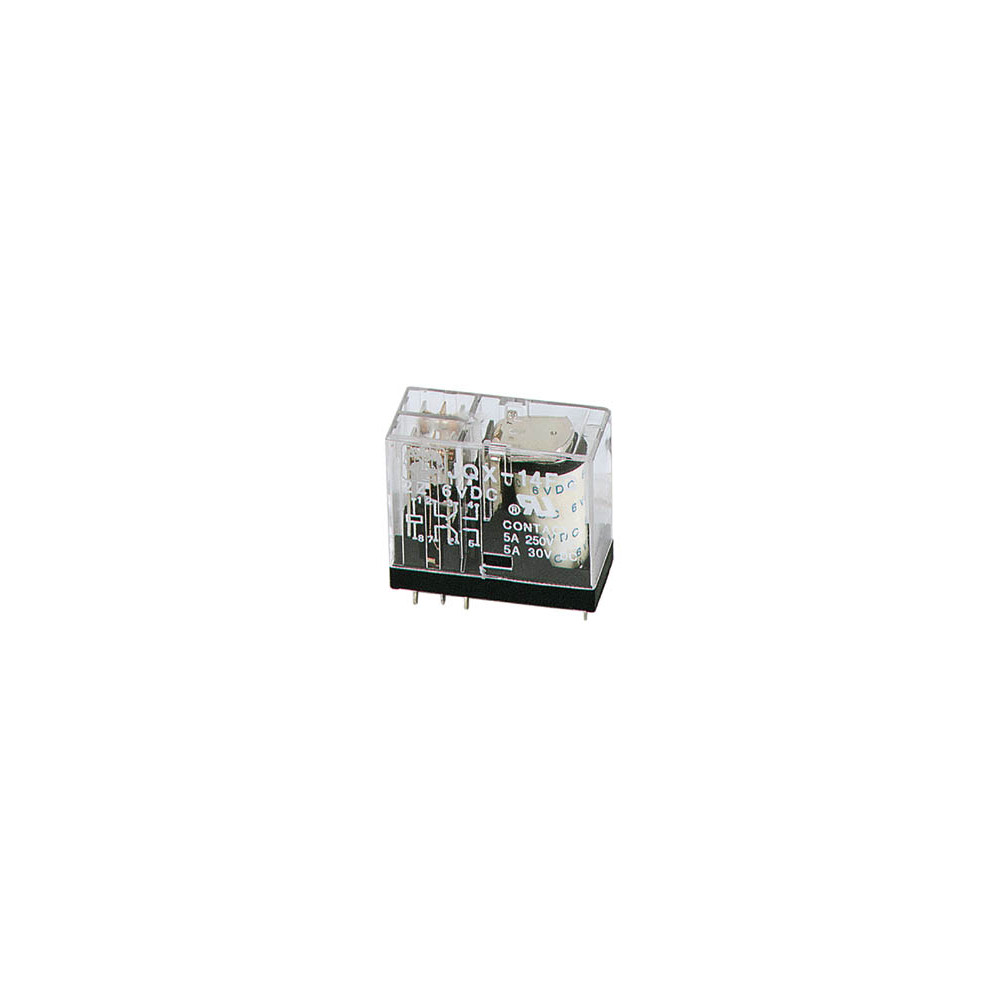 RELAIS VERTICAL 5A/30VCC-220VCA 2 x REPOS-TRAVAIL 12Vcc