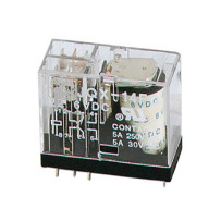 RELAIS VERTICAL 5A/30VCC-220VCA 2 x REPOS-TRAVAIL 24Vcc