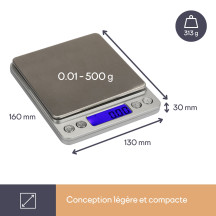 Mini balance de précision numérique - 500 g / 0.01 g