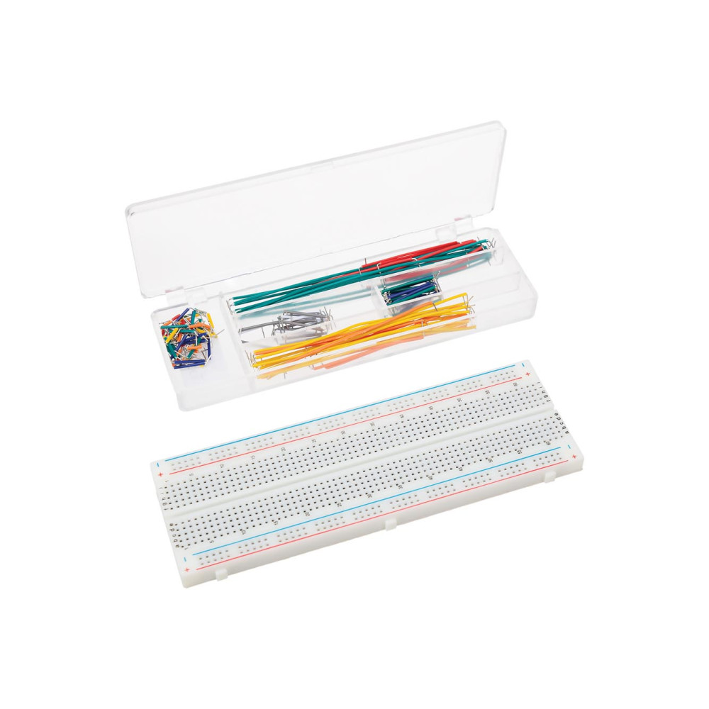 PLATINE D'EXPÉRIMENTATION SANS SOUDURE - 830 POINTS DE CONNEXION + FILS DE RACCORDEMENT - 140 pcs