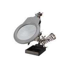 TROISIÈME MAIN AVEC LOUPE, LAMPE LED ET SUPPORT POUR FER À SOUDER