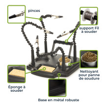 Troisième Main avec 4 Bras et Support d'Étain à Souder