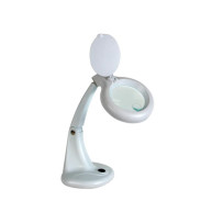 Lampe de bureau avec loupe intégrée - 3+12 dioptries - 12 W - blanche