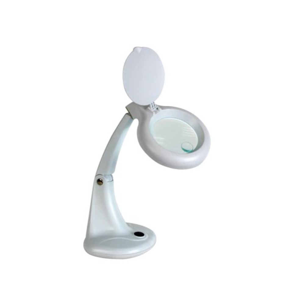 Lampe de bureau avec loupe intégrée - 3+12 dioptries - 12 W - blanche