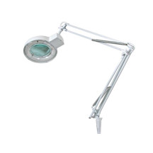 Lampe de bureau avec loupe, bras pivotant et pince - 5 dioptries - 22 W