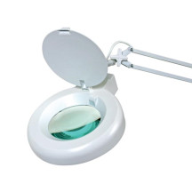 Lampe de bureau avec loupe, bras pivotant et pince - 5 dioptries - 22 W