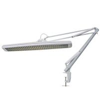 Lampe de bureau avec bras pivotant et pince - 3 tubes fluorescents de 14 W - blanche