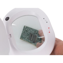 Lampe de bureau LED avec loupe intégrée - 5 dioptries - Intensité réglable - Blanc chaud et froid