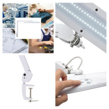 Lampe de bureau LED avec loupe - 21 W - intensité réglable - blanche