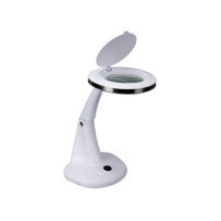 Lampe de bureau LED avec loupe - 3+12 dioptries - 6 W - blanche