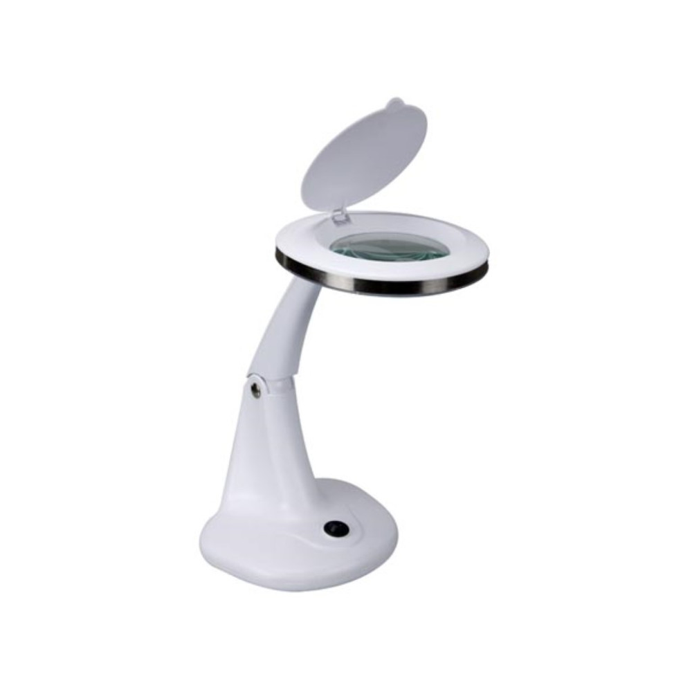Lampe de bureau LED avec loupe - 3+12 dioptries - 6 W - blanche