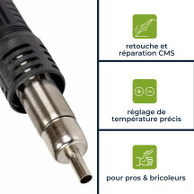 Station à air chaud pour composants cms - 2 en 1
