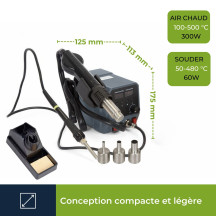 Station à air chaud pour composants cms - 2 en 1