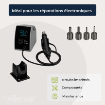 Station de réparation numérique à air chaud SMD réglable 300 W - 100-500 °c