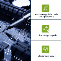 Station de soudage avec LED & élément d'échauffement céramique - 48 W - 160-480 °c