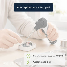 Fer à souder rechargeable haute puissance avec tête pivotante 16 W