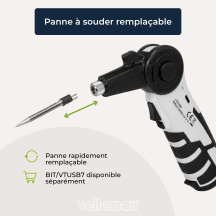 Fer à souder rechargeable haute puissance avec tête pivotante 16 W