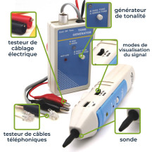 Testeur de cable avec generateur de tonalite