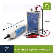 Testeur de cable avec generateur de tonalite
