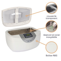 Nettoyeur à ultrasons avec minuterie - 170 W - 2,6 L