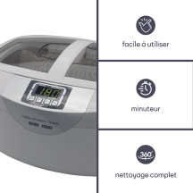 Nettoyeur à ultrasons avec minuterie - 170 W - 2,6 L