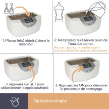 Nettoyeur à ultrasons avec minuterie - 170 W - 2,6 L