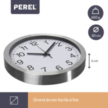 Horloge murale en aluminium - ø 30 cm
