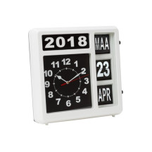 Horloge murale à chiffres sautants avec calendrier - 31 x 31 cm - néerlandais