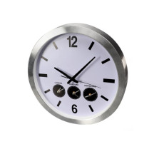 Horloge murale en aluminium avec 3 fuseaux horaires - ø 45.5 cm