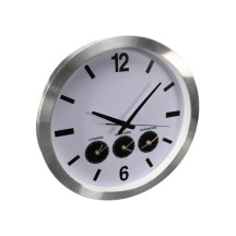 Horloge murale en aluminium avec 3 fuseaux horaires - ø 45.5 cm