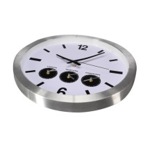 Horloge murale en aluminium avec 3 fuseaux horaires - ø 45.5 cm