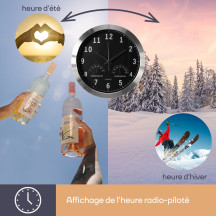 Horloge murale en aluminium avec thermomètre & hygromètre - ø 35.5 cm