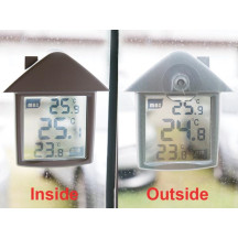 THERMOMÈTRE DE FENÊTRE TRANSPARENT AVEC INDICATIONS MIN/MAX