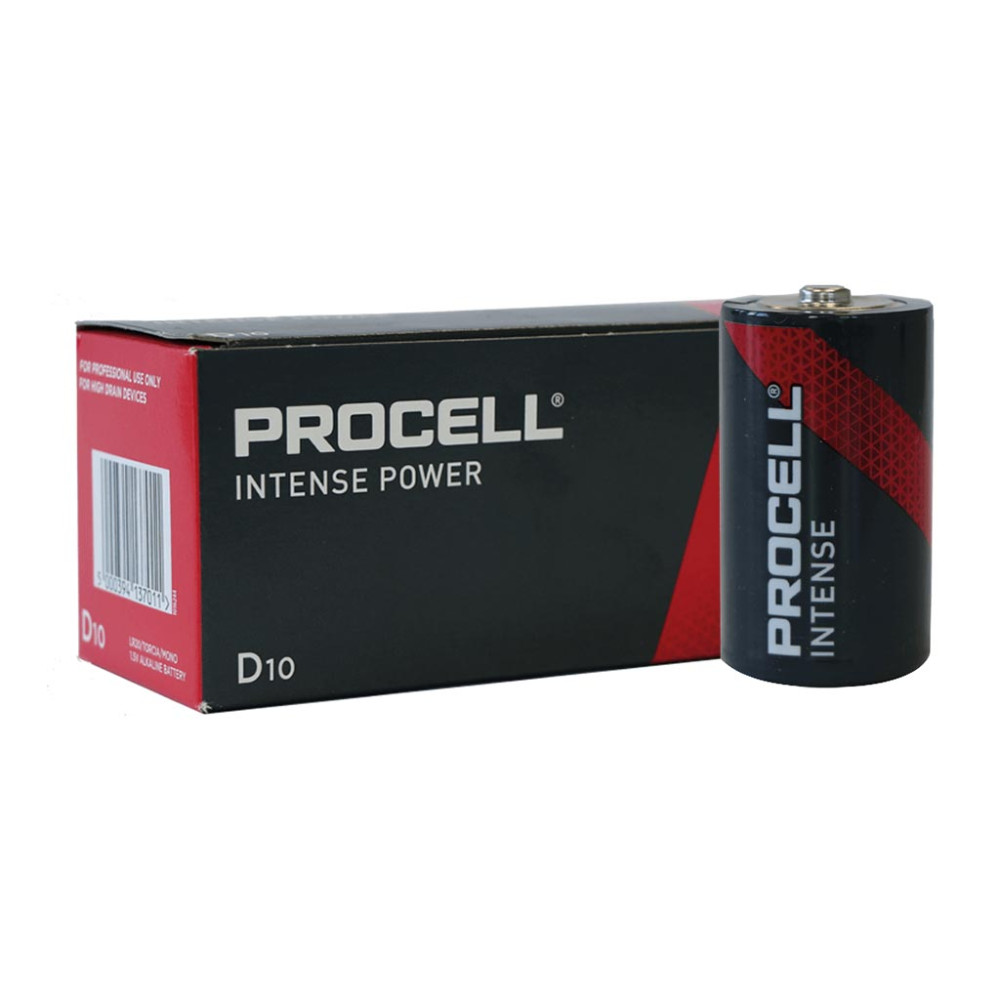 DURACELL - PROCELL ITENSE ALKALINE BATTERY 1.5 V LR20 D - 10 pcs