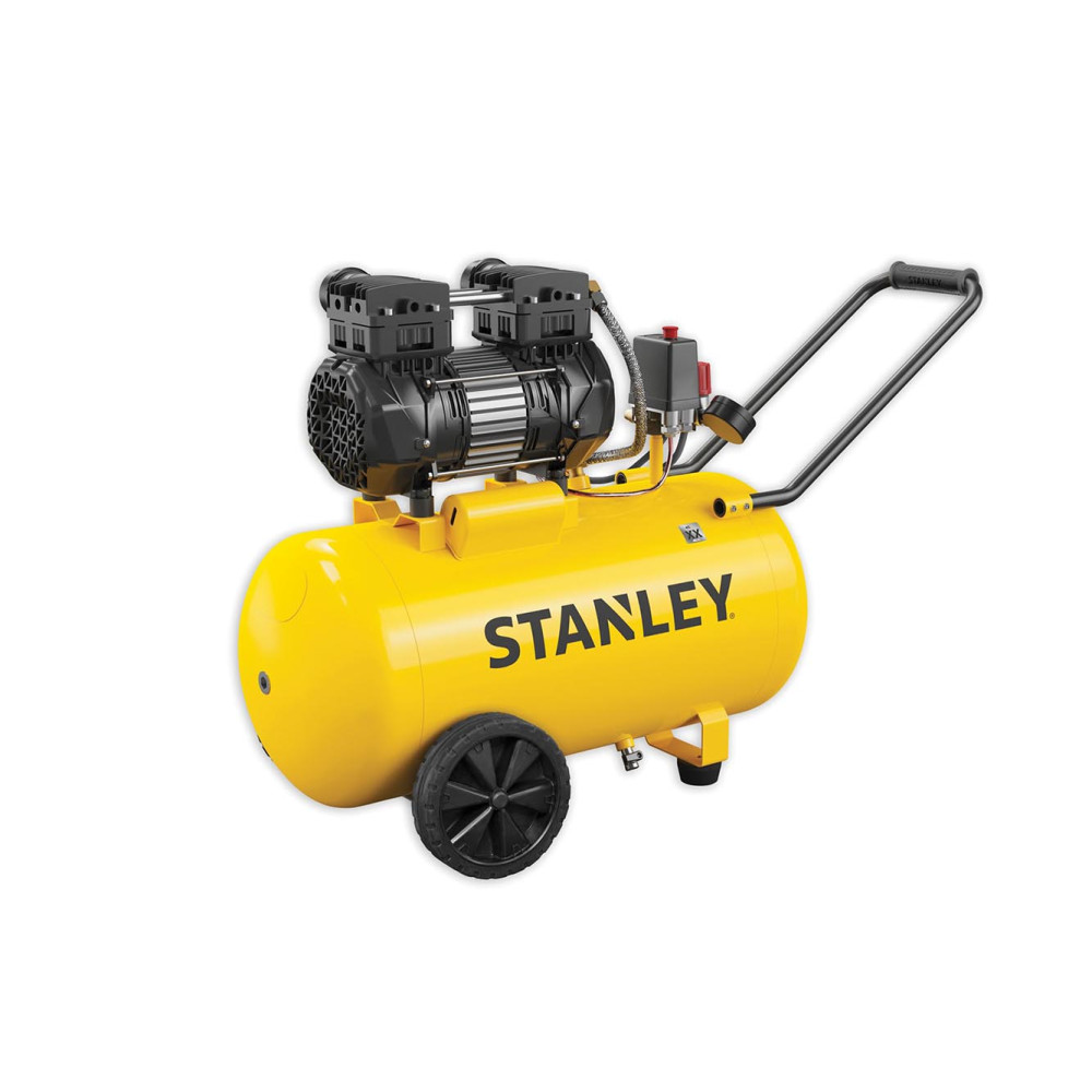 Compresseur sans huile, horizontal, silencieux, 50 L / 2 CV / 10 bar
